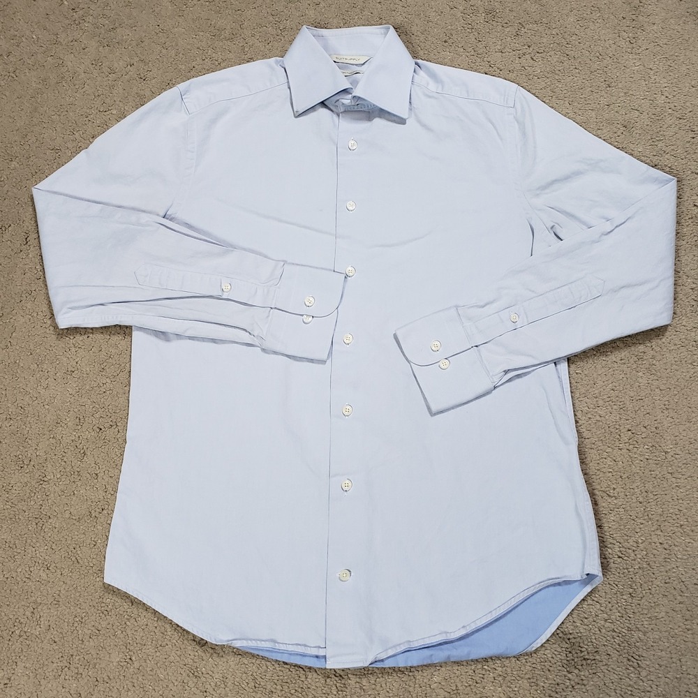 Suitsupply Dress Shirt Tessitura Monti Mens 14.5 37 Egyptian Cotton Business